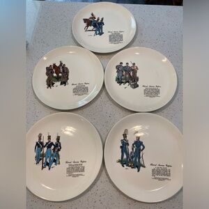Vintage historical American uniform plates (set of 5)